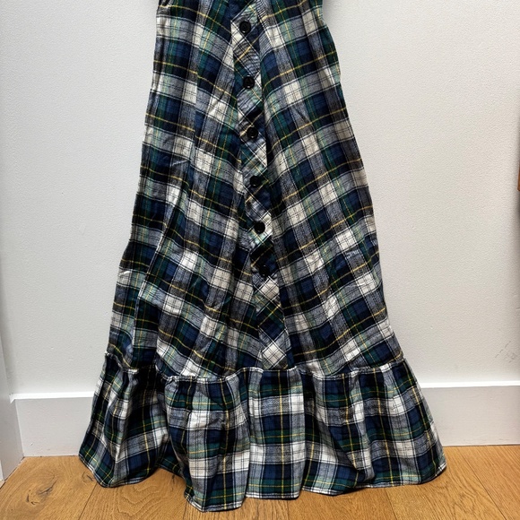 Vtg 70s “Denise Are Here!” Plaid Flannel Maxi Dress Sz 7/8 Retro Cottagecore - Picture 8 of 16